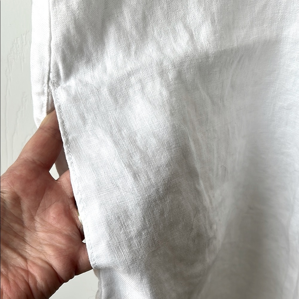 Garnet Hill Linen Fringe-Hem A-Line Dress white size 8 - Picture 7 of 9